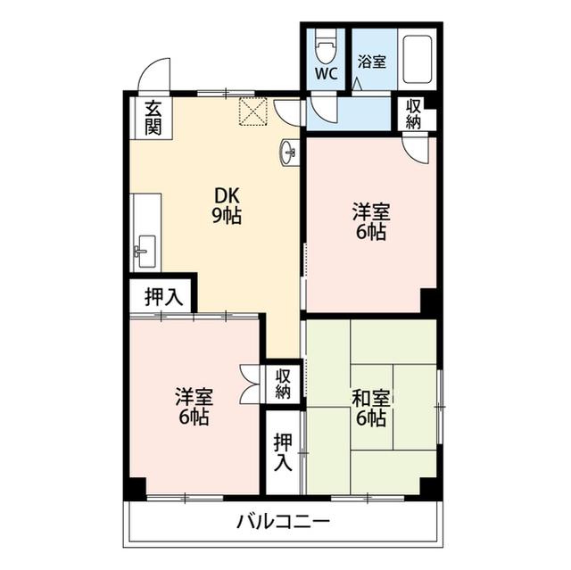 メゾンホソダA 2階階 間取り