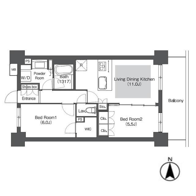 コンフォリア成増グリーンサイド(2LDK/2階)の間取り写真