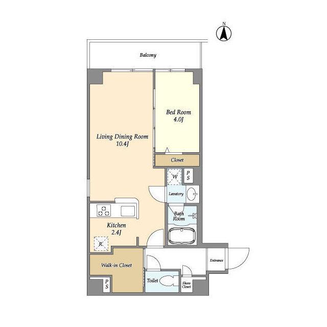 アルファコート下赤塚(1LDK/1階)の間取り写真