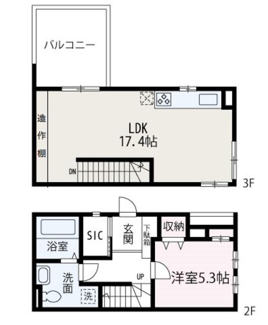鈴森VILLAGE(1LDK/2階)の間取り写真