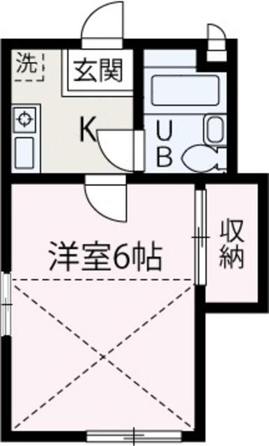 ホワイトハウス2(1K/1階)の間取り写真