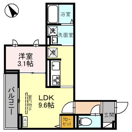 D-SERENO志木幸町(1LDK/2階)の間取り写真