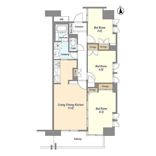 UURコート志木(3LDK/1階)の間取り写真