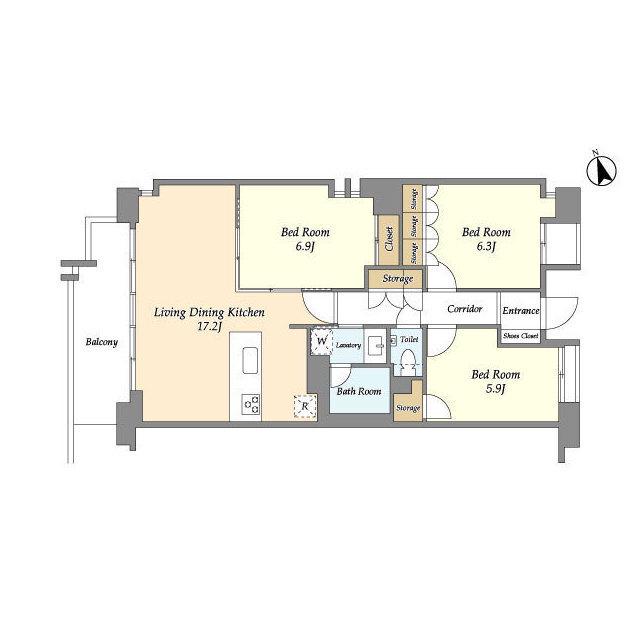 UURコート志木(3LDK/2階)の間取り写真