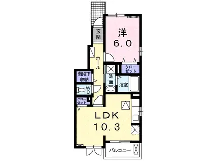 プロムナード23(1LDK/1階)の間取り写真