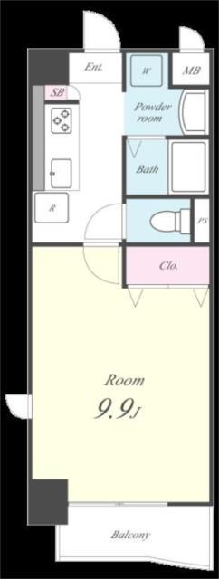 エスペランス(1K/6階)の間取り写真