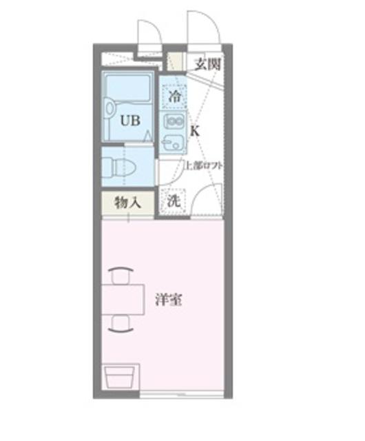 グリーンファーム(1K/2階)の間取り写真