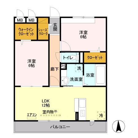 プレミアム ベースⅠ(2LDK/2階)の間取り写真