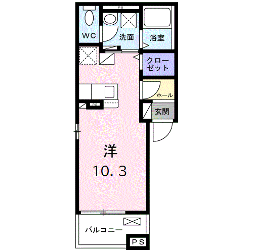 浜崎4丁目アパート(ワンルーム/3階)の間取り写真