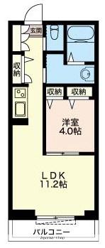 レジデンス八潮(1LDK/2階)の間取り写真