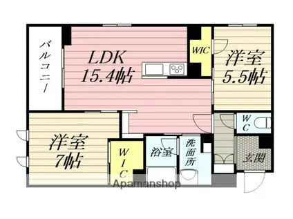 キースリーピアⅢ(2LDK/3階)の間取り写真