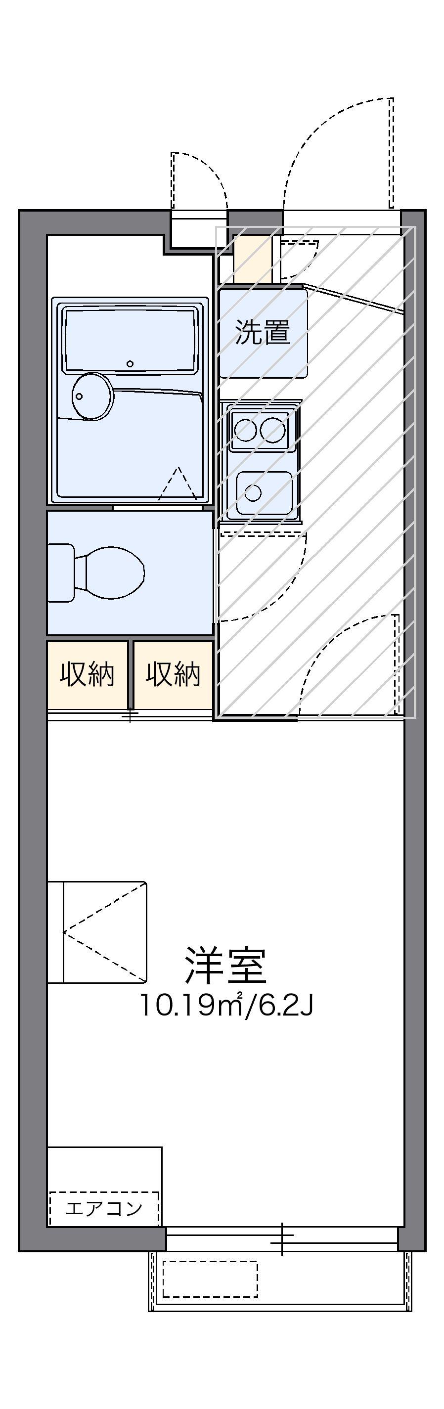レオパレスメルシー新和Ⅱ(1K/2階)の間取り写真