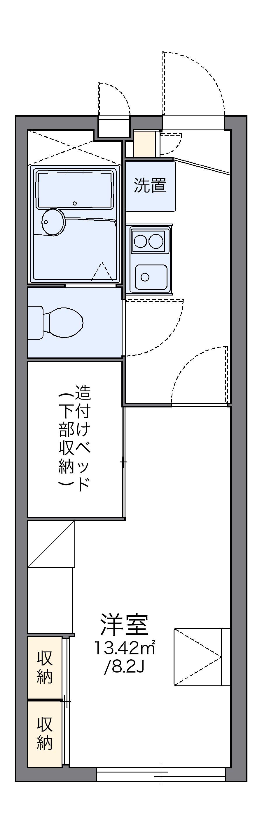 レオパレスオクムラⅡ(1K/1階)の間取り写真