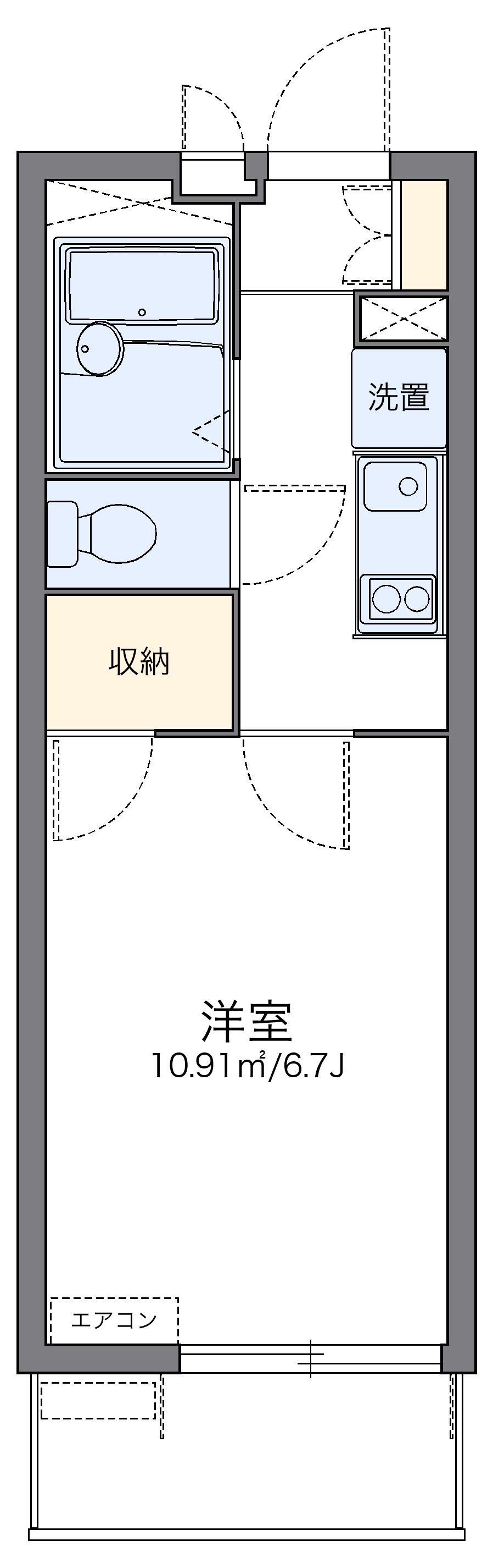 レオパレスグリーングラス 3階階 間取り