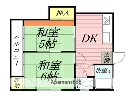 栄コーポ(2DK/2階)の間取り写真