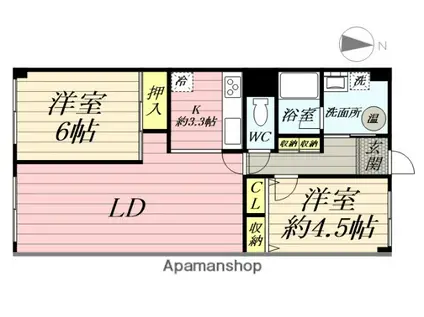 日商岩井三郷マンション(2LDK/3階)の間取り写真