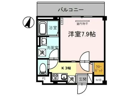 タチェット三郷中央(1K/2階)の間取り写真