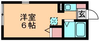 サンボナール弁天(ワンルーム/2階)の間取り写真