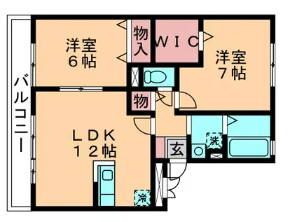 フレンドハウス23A(2LDK/1階)の間取り写真