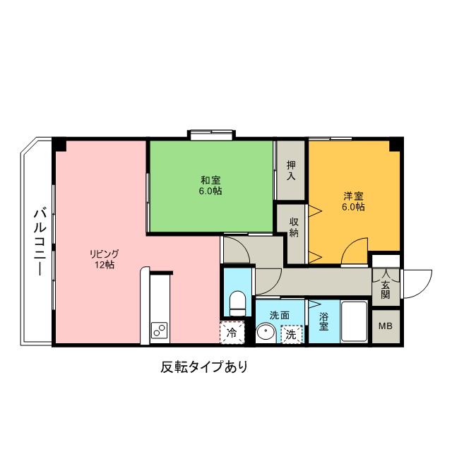 アレックス千葉寺(2LDK/5階)の間取り写真