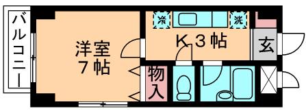 パルフェ・シャンブル千葉(1K/6階)の間取り写真