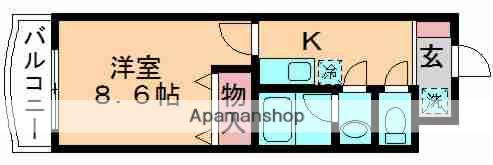 グランメゾン椿森(1K/1階)の間取り写真