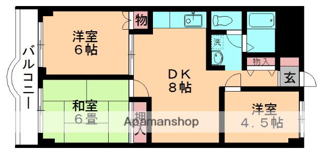 グリーンパレスハヤシ(3DK/5階)の間取り写真