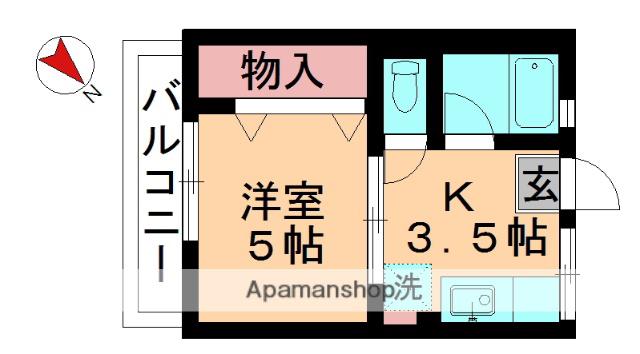 シティーハイムオークツリー(1K/2階)の間取り写真