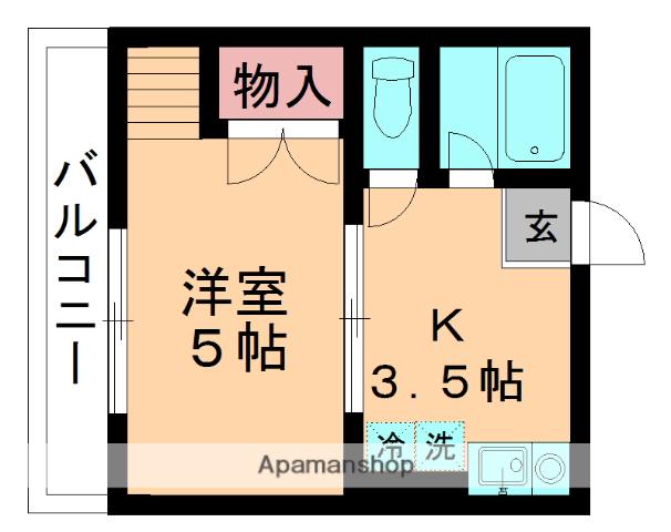 シティーハイムオークツリー(1K/2階)の間取り写真