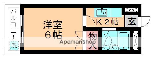 三京パレス西都賀(1K/2階)の間取り写真