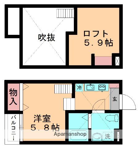 SAVOIA(1K/2階)の間取り写真
