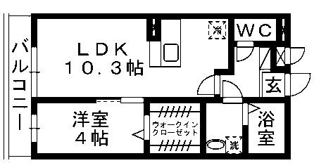 イデアル(1LDK/2階)の間取り写真