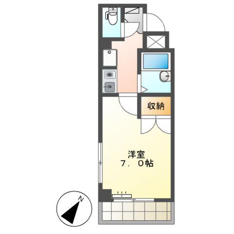 コンフォース喜(1K/2階)の間取り写真
