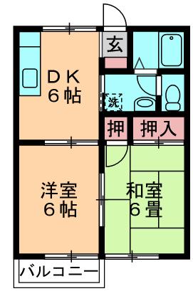 O-TIAS 2(2DK/2階)の間取り写真