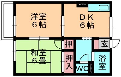 メゾンシエール(2DK/2階)の間取り写真