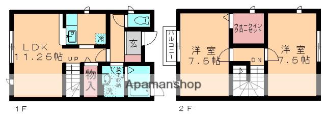 フォレストパークＢ棟(2LDK)の間取り写真