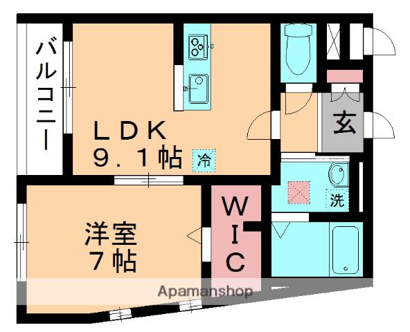 ドエルハウス(1LDK/1階)の間取り写真