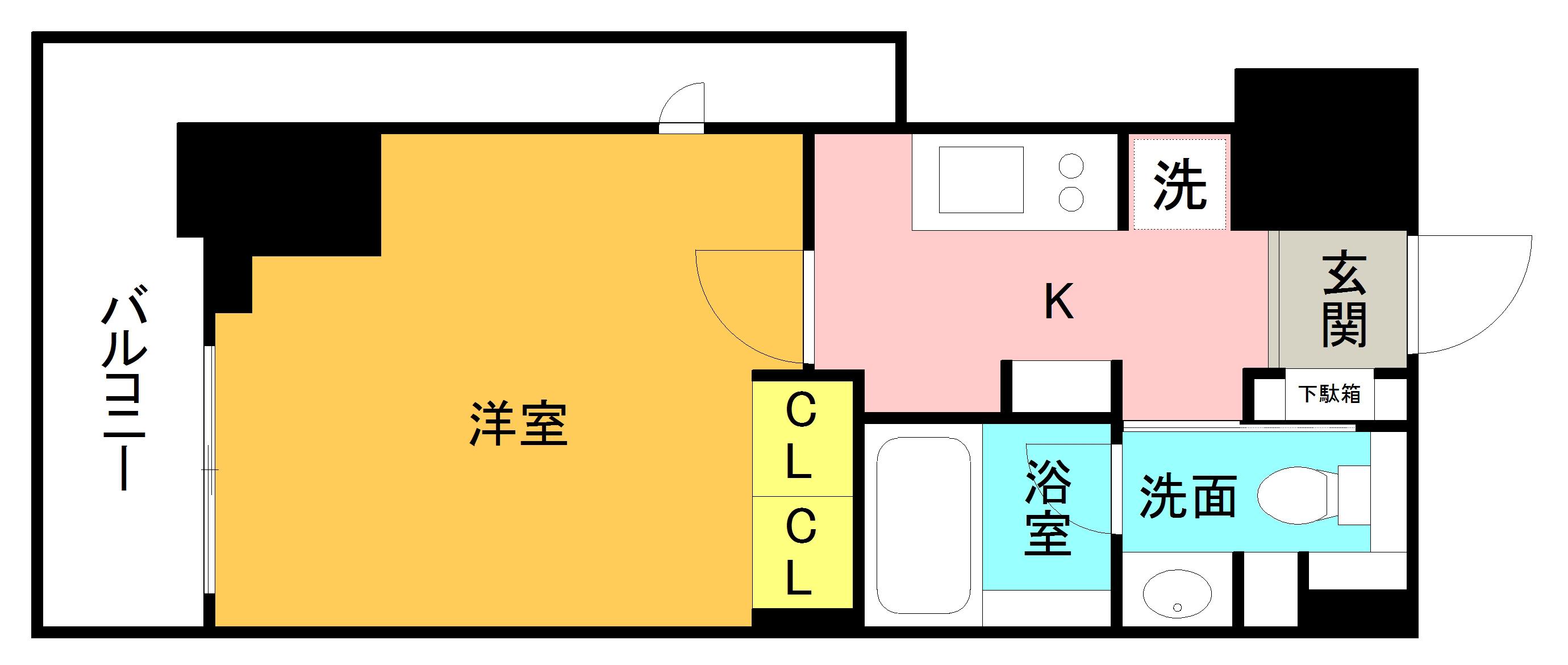 プライムメゾン千葉新町(1K/7階)の間取り写真