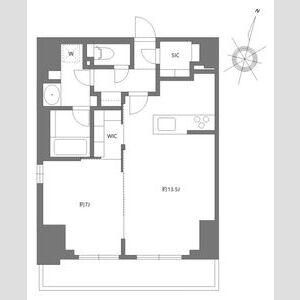 プライムメゾン千葉新町(1LDK/13階)の間取り写真