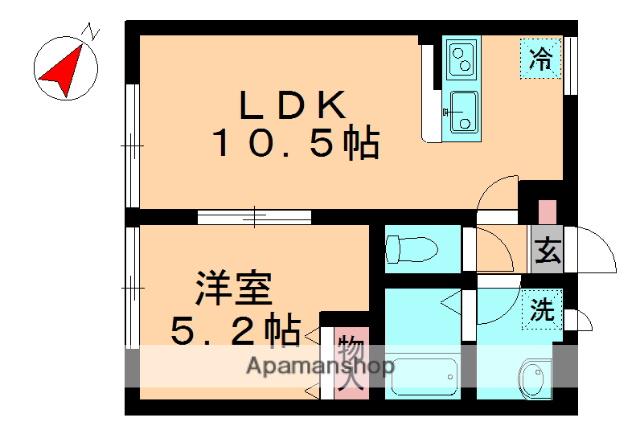 ルシェル宮野木(1LDK/1階)の間取り写真