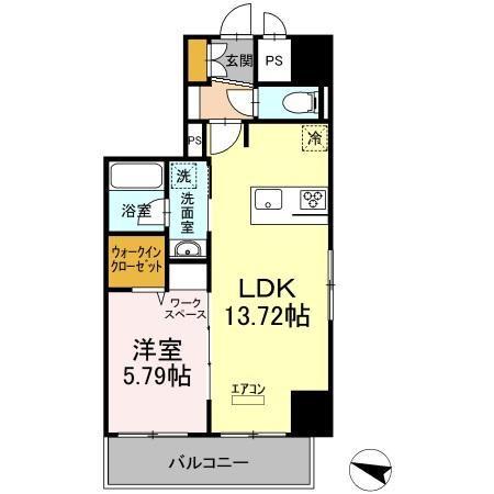 BELTS SHINJUKU レジデンス(1LDK/10階)の間取り写真