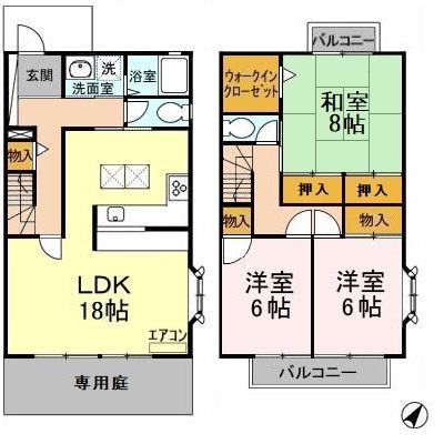 ラヴェニュA(3LDK/1階)の間取り写真