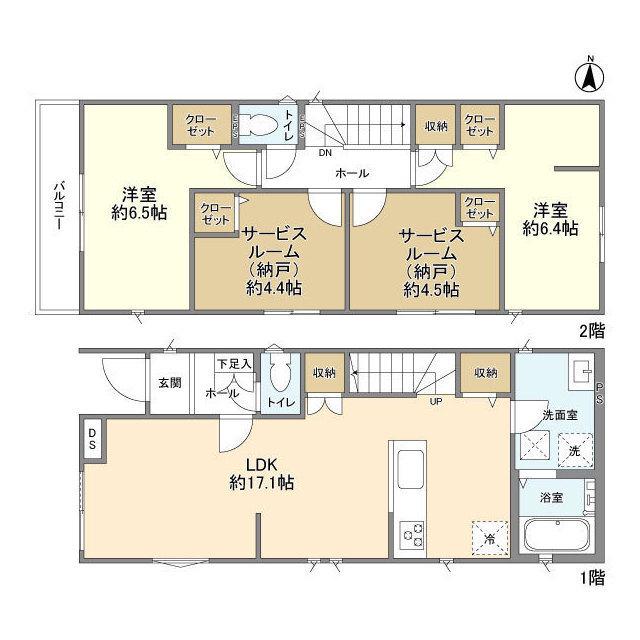 京成電鉄千原線 大森台駅 徒歩16分 2階建 築1年(2SLDK)の間取り写真