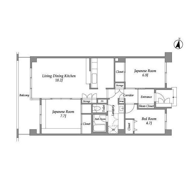 テレパレス西千葉(3LDK/3階)の間取り写真