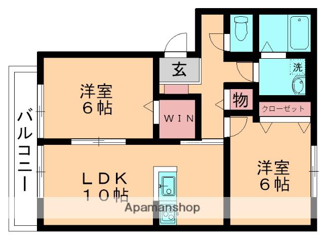 ルミエールⅠ(2LDK/2階)の間取り写真