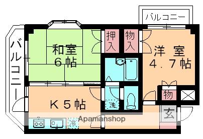 山一ビルみつわ台(2K/3階)の間取り写真