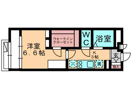 レオパレスフォレスト小倉(1K/1階)の間取り写真