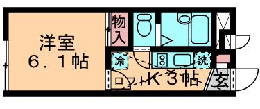 レオパレスベルツ(1K/2階)の間取り写真