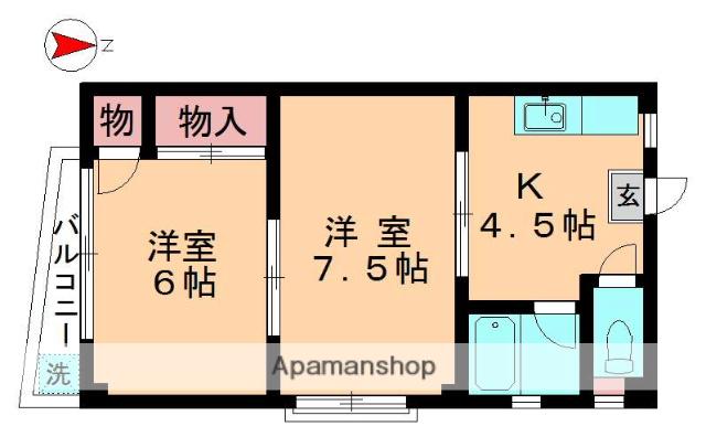 須藤第3ビル(2K/4階)の間取り写真