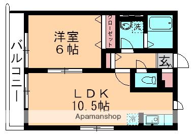 ヴェーエスコートC(1LDK/1階)の間取り写真